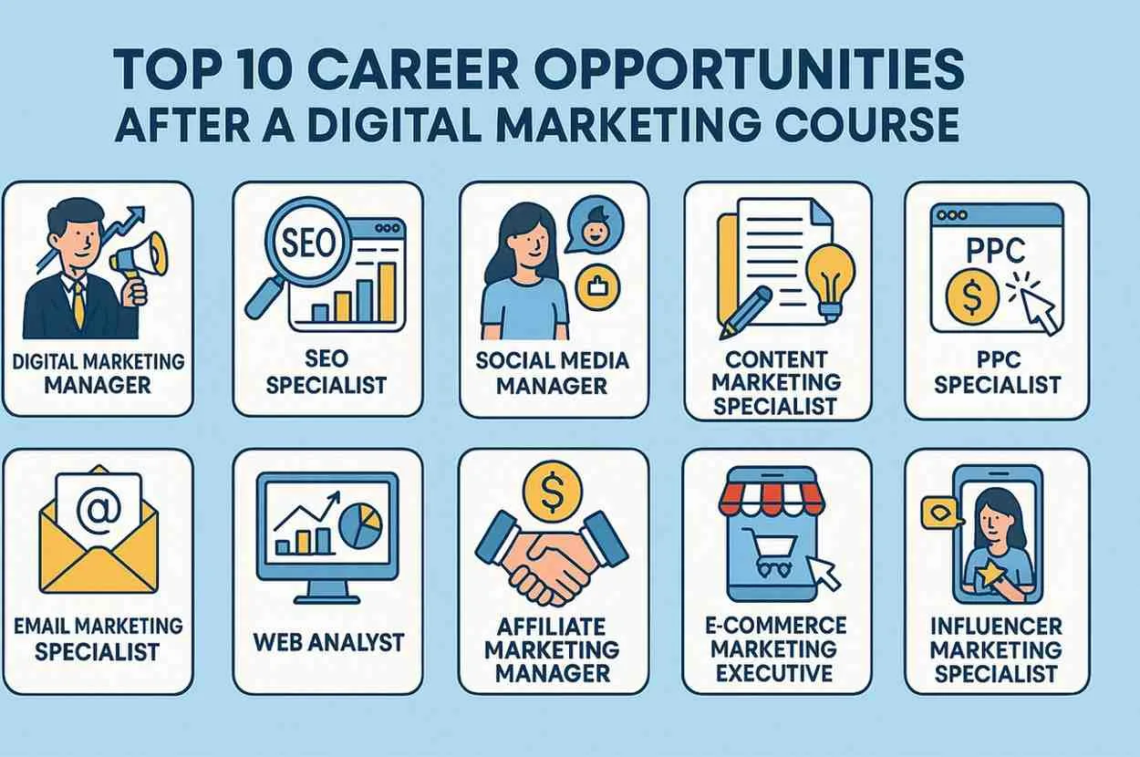 Top 10 Career Opportunities After a Digital Marketing Course